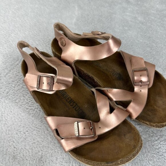 Birkenstock Rio AS Kids Electric Metallic Pink Girls Size 37 EU - Picture 6 of 10